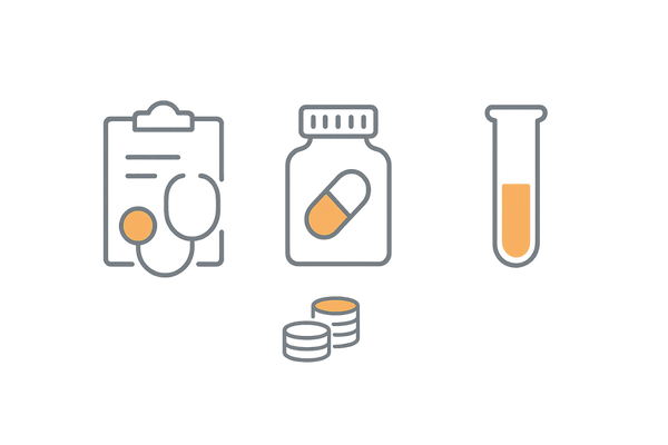 AGA治療費用の内訳イメージ(診察・薬剤・血液検査)