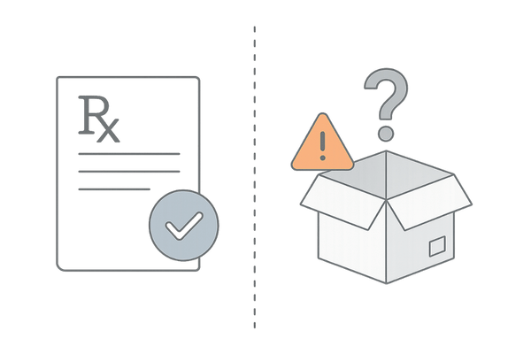 個人輸入のリスクと正規処方の比較(安全性の視覚化)