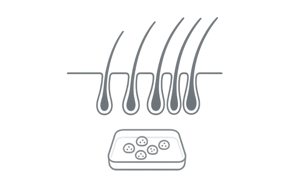 自毛植毛のグラフト（毛包単位）構造イメージ