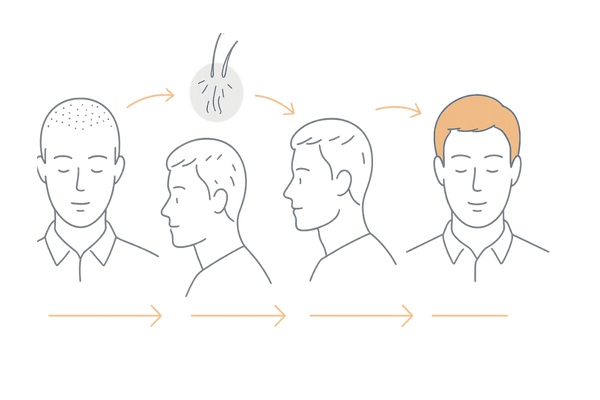 自毛植毛の経過イメージ(手術〜発毛完了までの変化)