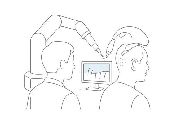 ロボット植毛ARTASの採取イメージ(医師監督下の自動パンチ)