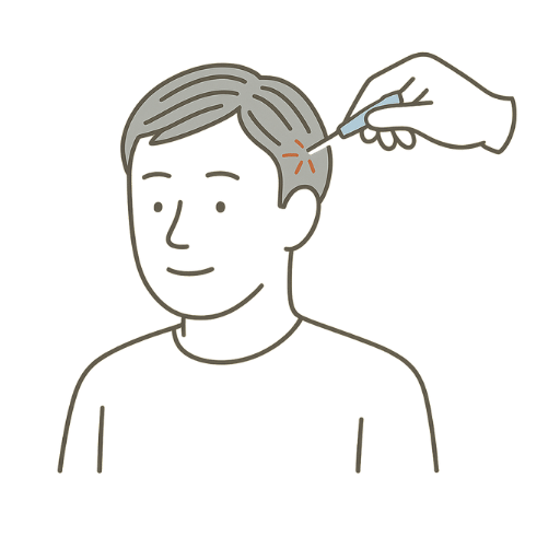 増毛（人工毛を結び付ける）