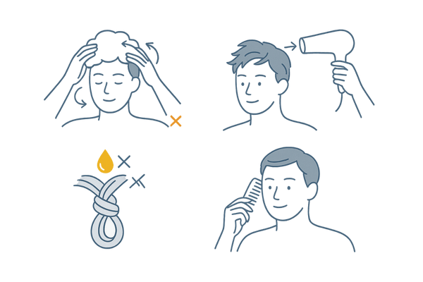 増毛後のシャンプー方法とセルフケア｜指の腹・摩擦軽減・ドライヤー距離