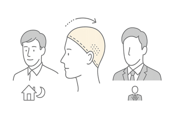 ウィッグの利点:着脱の手軽さとリラックスタイムの快適性