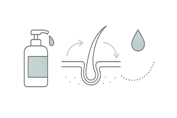 10代の薄毛対策｜頭皮環境を整える基本ケア（洗浄・保湿・血行）イラスト